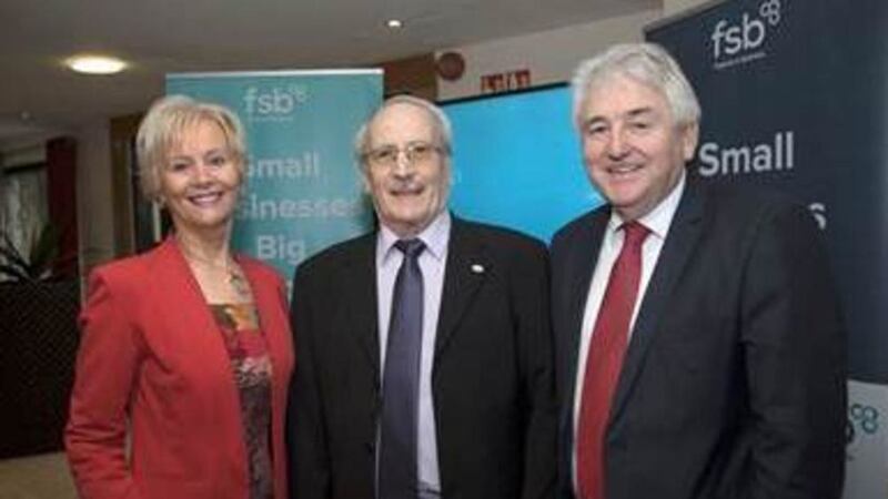 FSB Northern Ireland regional chairman John Friel (centre) with vice-chairs Marlene Marcus and Brendan Kearney 