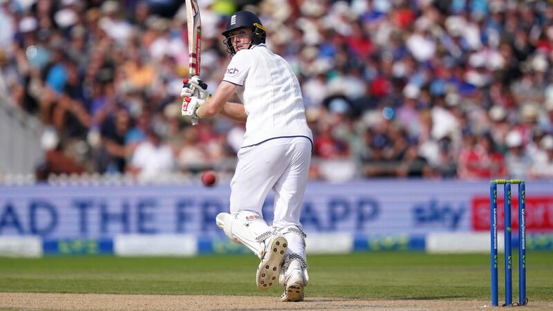 England’s Zak Crawley hits out for four on day two of the fourth LV= Insurance Ashes Series test match at Old Trafford, Manchester on Thursday 	               Picture: PA