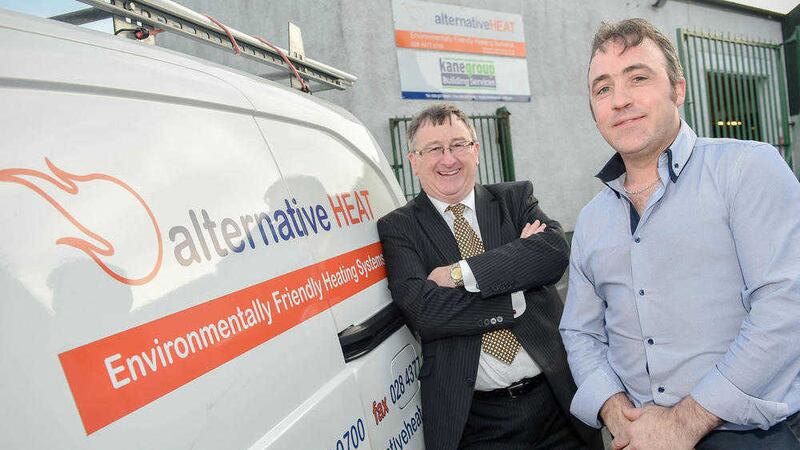 Pictured, left, is Damian McAuley, Invest NI, with Connell McMullen, Alternative Heat announcing the expansion 