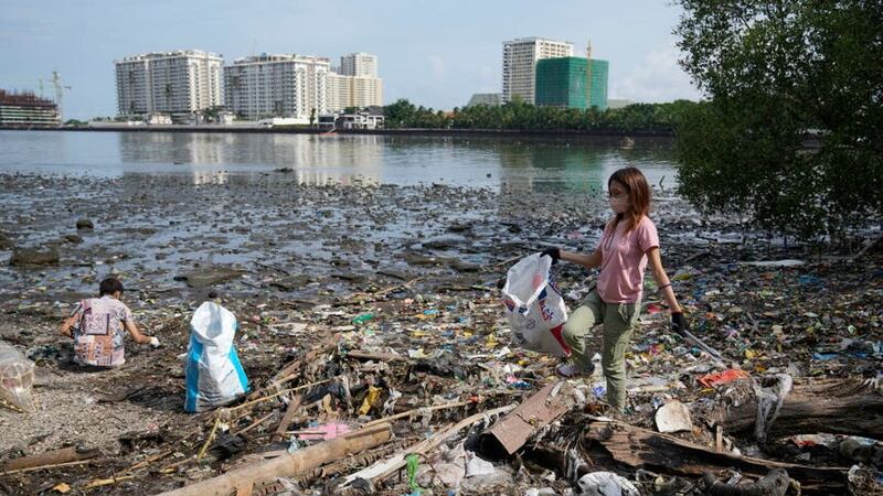 A polluted coastal area in Metro Manila, Philippines (AP)