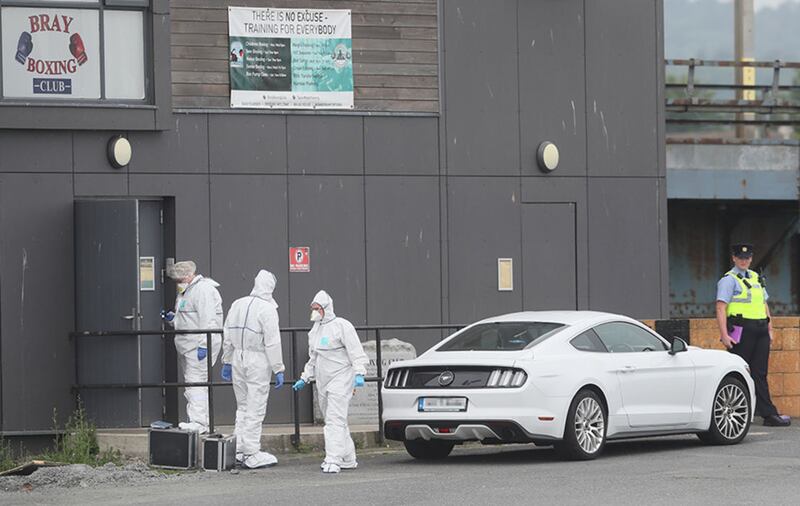 Forensic investigators at the Bray Boxing Club, Bray, Co Wicklow, where three people were shot this morning&nbsp;