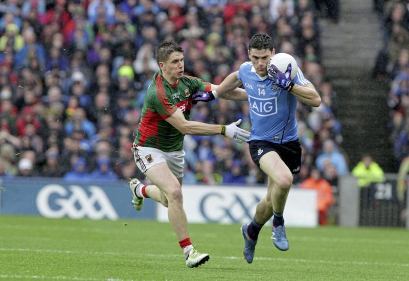 Dublin's Diarmuid O'Connor and Mayo's Lee Keegan battle it out during September's All-Ireland football final at Croke Park<br />Picture by Colm O'Reilly