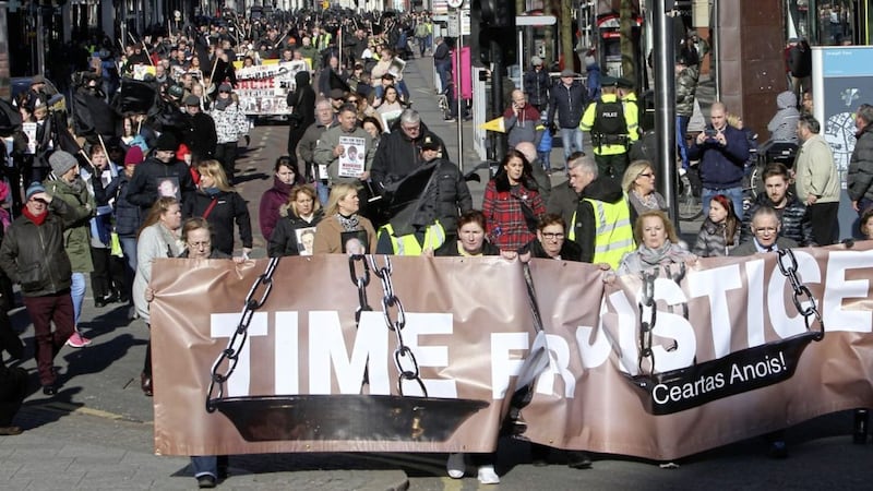 Thousands turned out for &#39;Time for Truth&#39; march in Belfast in February 2018 