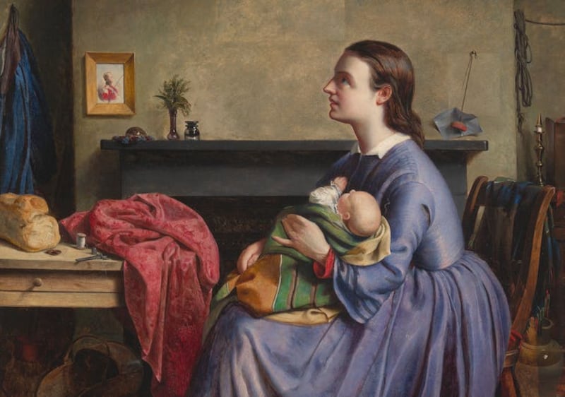 Painting of a woman holding a baby
