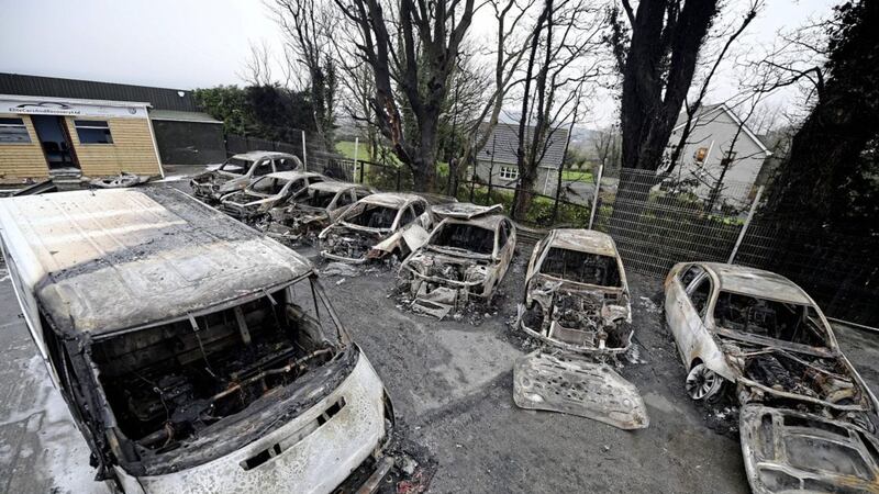 More than a dozen cars have been damaged after being set alight in arson attack in Co Armagh 