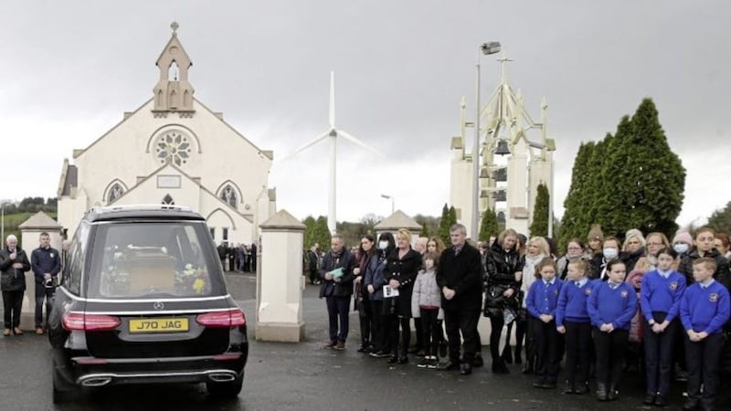 The funeral of school principal Francis Lagan. Picture by Hugh Russell 