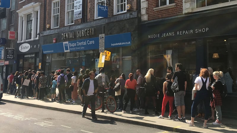 Music lovers were spotted in queues outside record shops across the UK.