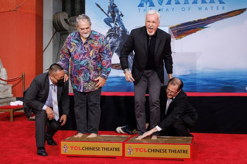 James Cameron and Jon Landau Hand and Footprint Ceremony
