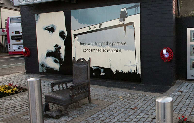 A memorial to David Ervine was erected at Montrose Street in east Belfast. Picture by Ann McManus  