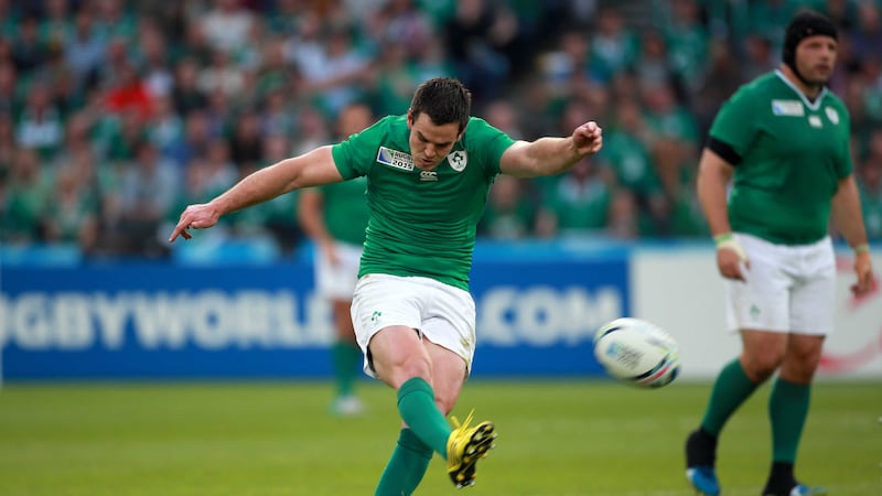 Ireland's Johnny Sexton kicks a penalty during last Sunday's World Cup match against Italy at the Olympic Stadium<br />Picture: PA