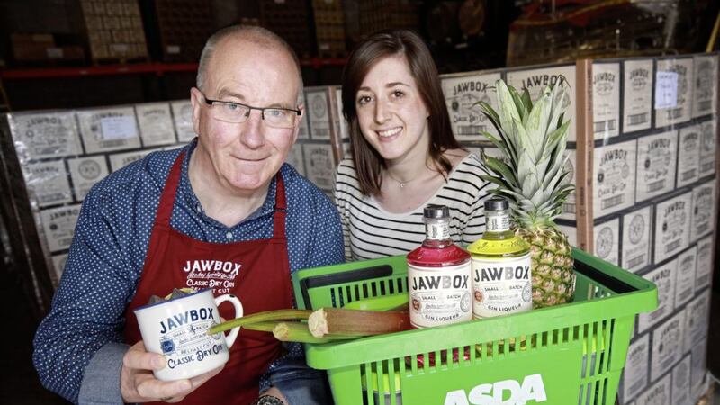 Pictured are: Gerry White, Jawbox founder; and Emma Swan, Asda buying manager Northern Ireland 