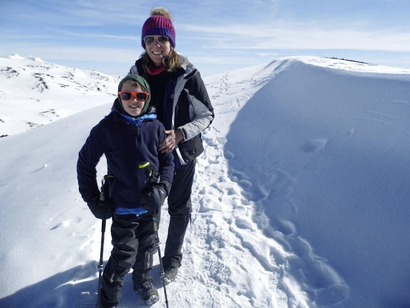 Lauren on Mount Kilimanjaro with her son Conor (11) who last year became the youngest person to climb Africa's highest mountain