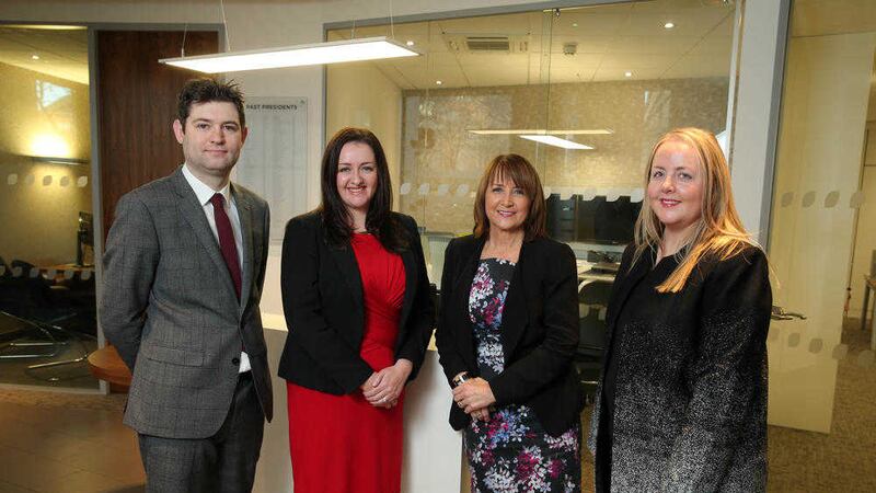 NI Chamber&rsquo;s Christopher Morrow, Sandra Scannell and Kirsty McManus with chief executive Ann McGregor (second right) 