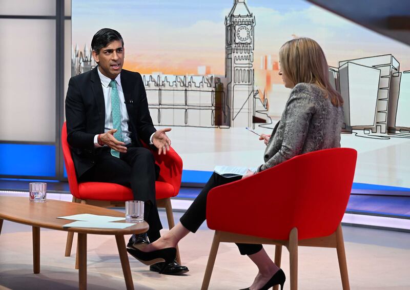 Prime Minister Rishi Sunak appeared on the BBC One current affairs programme, Sunday with Laura Kuenssberg