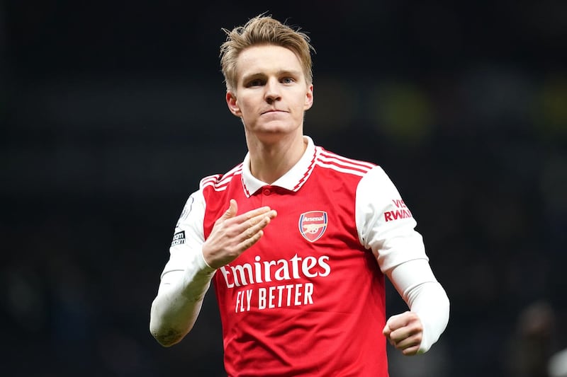 Arsenal’s Martin Odegaard celebrates