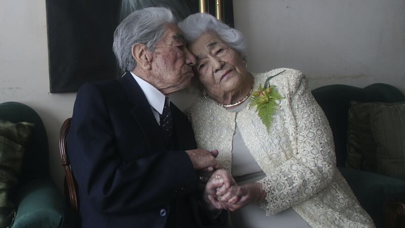 Julio Mora and  Waldramina Quinteros have a combined age of nearly 215, and have been married since 1941.