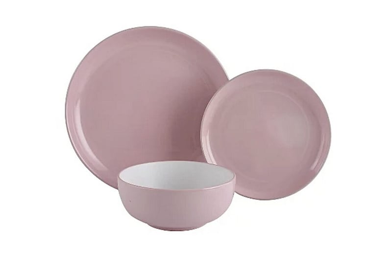 George Pink Two-Tone Dinner Set, 12 Piece, Direct.asda 