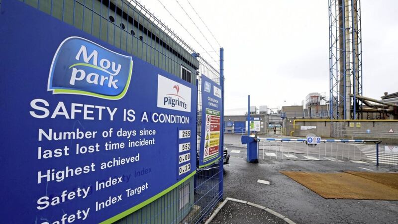 Moy Park&#39;s plant at Seagoe in Portdown, where workers walked out over safety concerns on Wednesday morning. Photo By Justin Kernoghan 