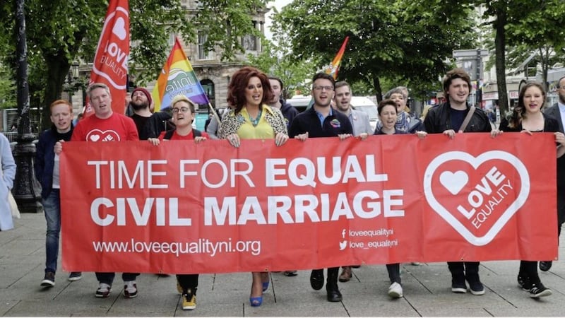 A 30,000-strong petition organised by the LGBT campaign group Love Equality will be handed in to 10 Downing Street tomorrow. Picture by Hugh Russell 