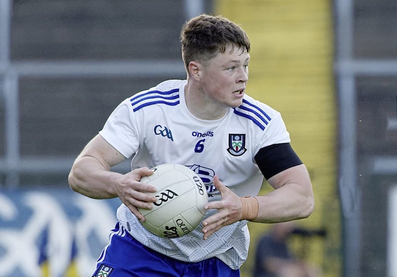 Brendan &Oacute;g &Oacute; Dufaigh in action captaining Monaghan U20s against Donegal, hours before his life was tragically cut short.