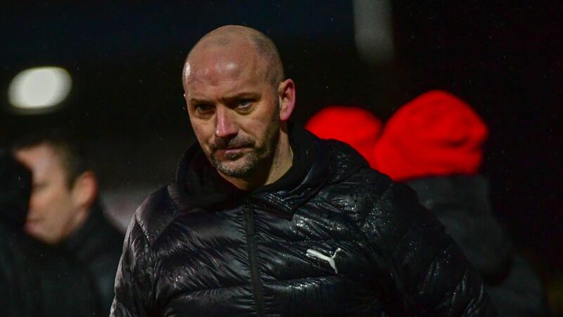 Cliftonville manager Paddy McLaughlin during Monday night's feisty 2-2 draw with Crusaders