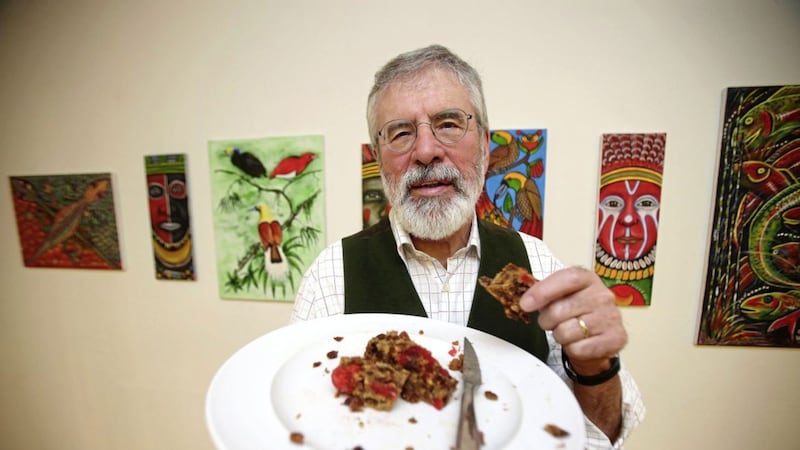 Gerry Adams at the launch of his new publication The Negotiator&#39;s Cook Book. Picture by Mal McCann 
