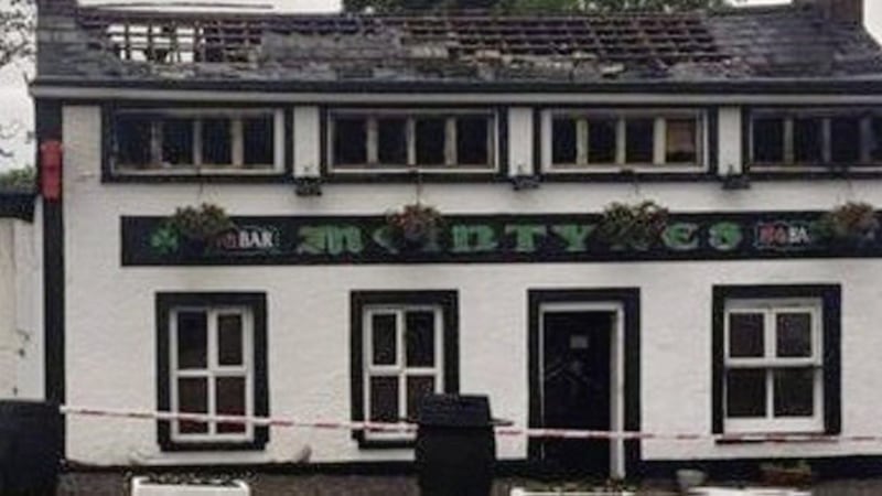 The 19th Hole bar at Bridgend on the Derry-Donegal border was extensively damaged in a fire