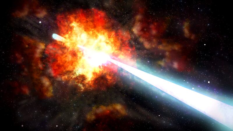 The gamma-ray burst occurred two billion light-years away from Earth.