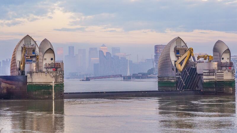 The Thames Barrier which protects London from flooding