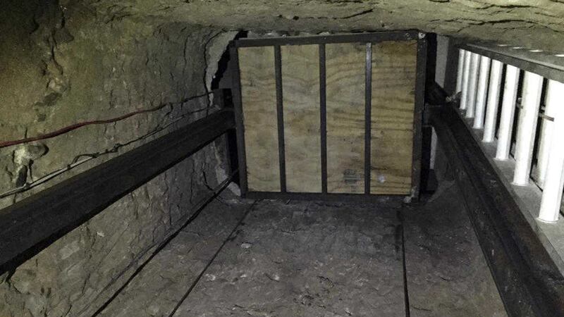 An elevator inside a tunnel stretching from Mexico to San Diego PICTURE: US Department of Justice via AP 