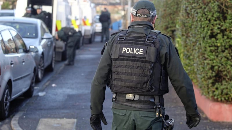 Police searches in the Whiterock Road area of Belfast. Picture Matt Bohill. 