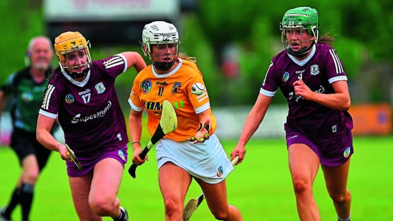 Antrim forward Anna Connolly in action during the Saffrons' league quarter-final win over Galway in Ashbourne on Saturday
