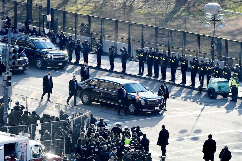 The Biden motorcade. Picture by Denise Truscello/Getty