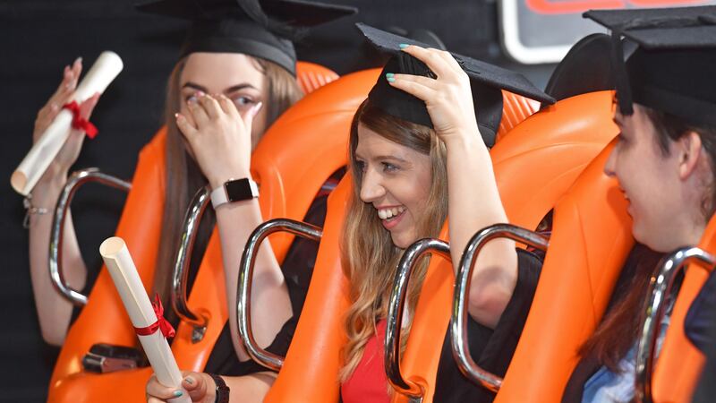 The ceremony for Staffordshire University’s attraction and resort management foundation students took place on the Oblivion ride.