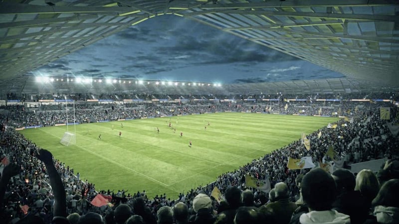 An artist's impression of the proposed 34,000-seater Casement Park stadium