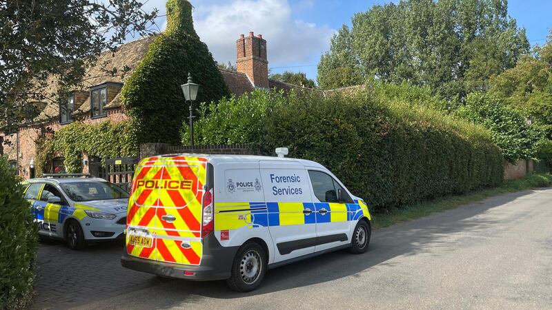 A property in Lady’s Drove, Emneth, Norfolk, is sealed off by police (Sam Russell/PA)
