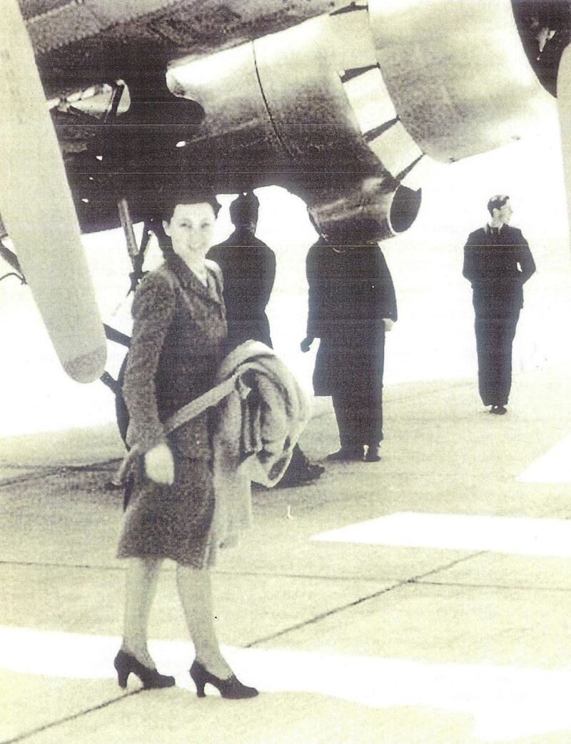 Josephine pictured at Shannon Airport before boarding her Aer Lingus flight for a new life in America in May 1946 
