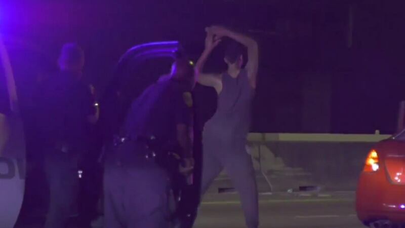 The man performed his routine after a 20-mile police chase in Houston.