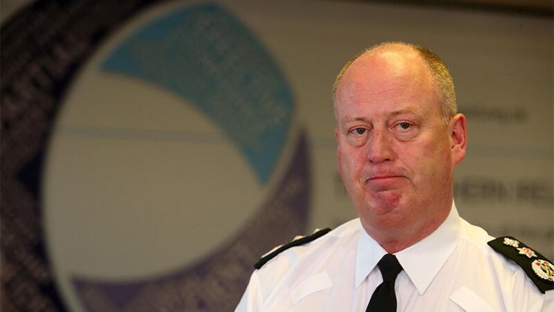 &nbsp;PSNI chief constable George Hamilton at the special Policing Board meeting. Picture by Mal McCann
