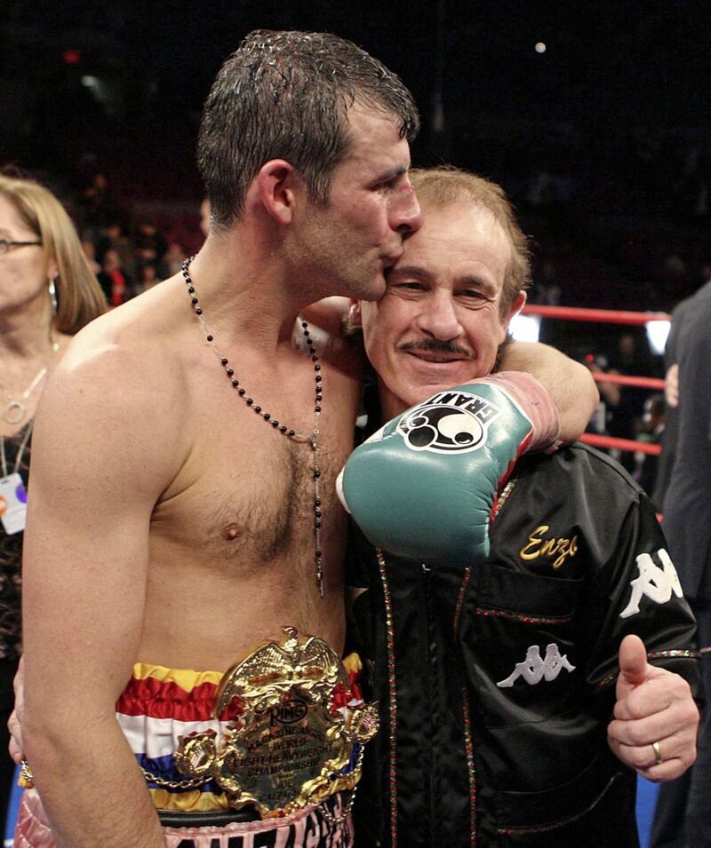 World champion Joe Calzaghe with his father Enzo