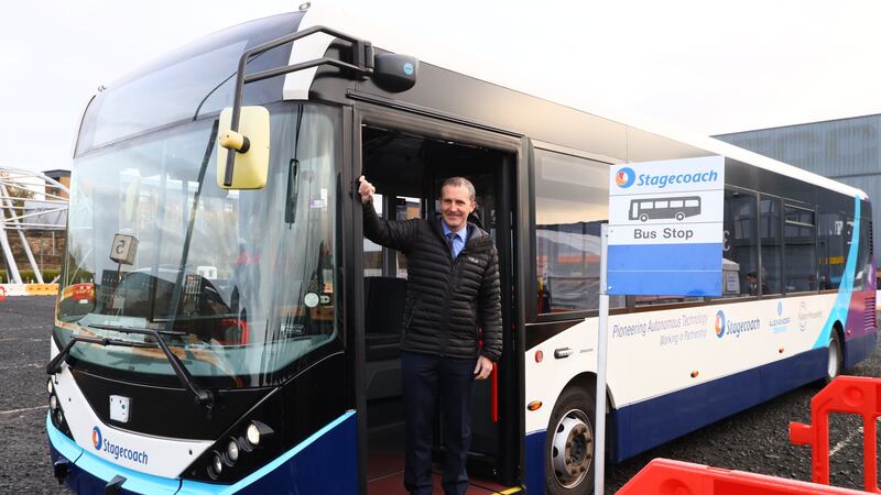 The prototype autonomous vehicle was shown off at a trade show in Glasgow.