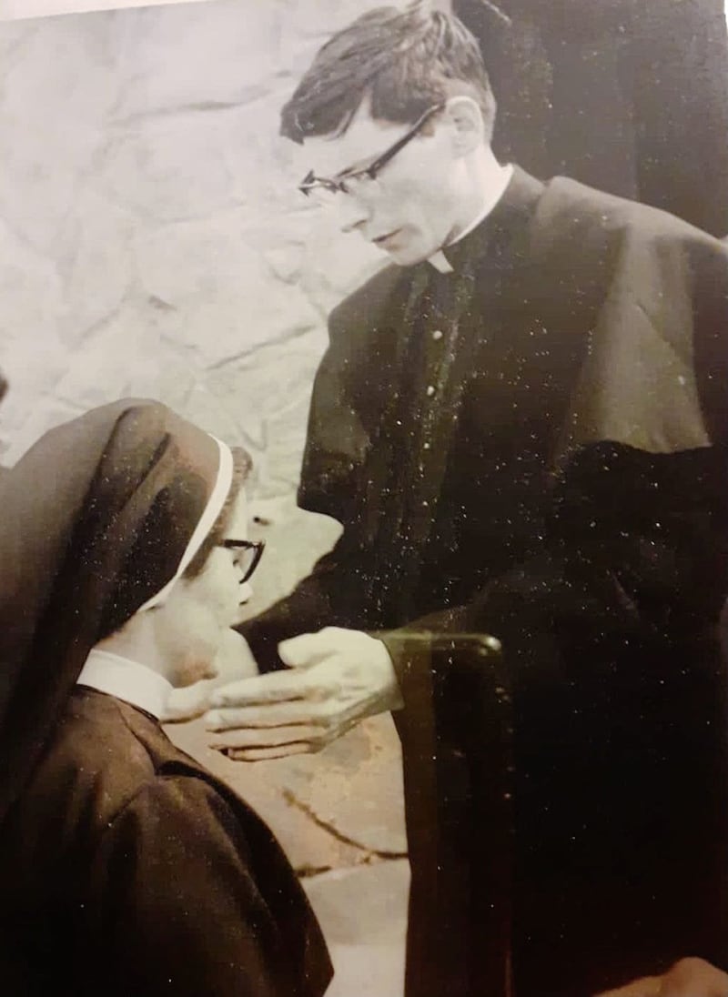 Fr Stephen Kearney blesses his sister Dolores, a Missionary Sister of Our Lady of Apostles, on his ordination in 1969 