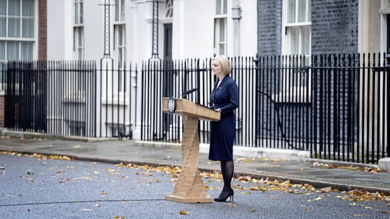 FEELING LONELY: Former prime minister Liz Truss announces her resignation last October 