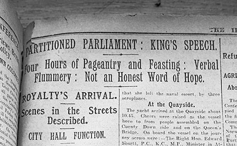 How The Irish News reported George V&#39;s speech on June 22 1921 