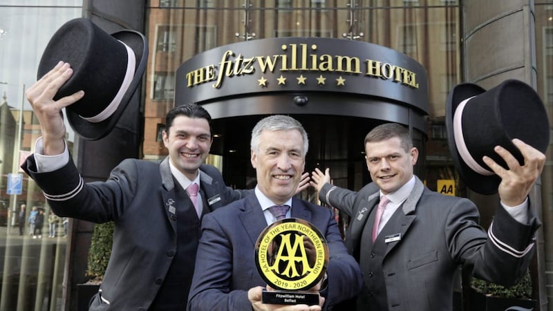 Fitzwilliam Hotel general manager Cian Landers and its concierges celebrate the AA accolade 