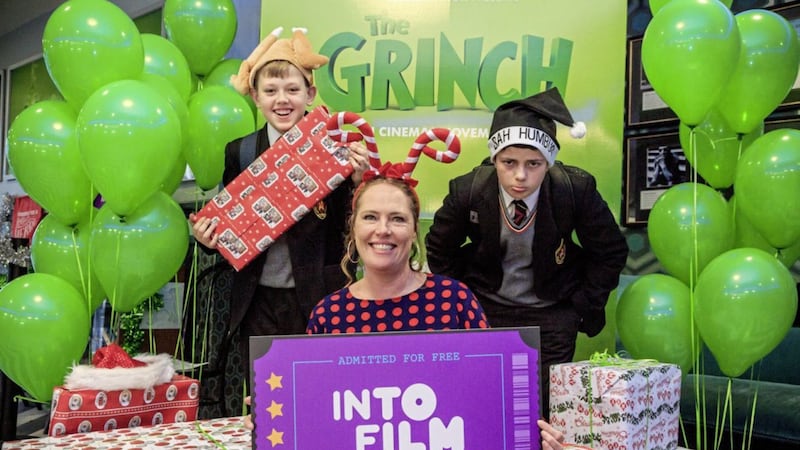 Lorraine Magee from Into Film welcomes Justin Gaizauskis and Adam Din to the premiere of the Grinch 