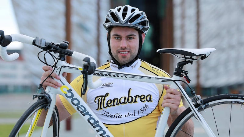 Pictured getting into training for a taste of Italian sport is cyclist Reuben Hasson from Kilrea 