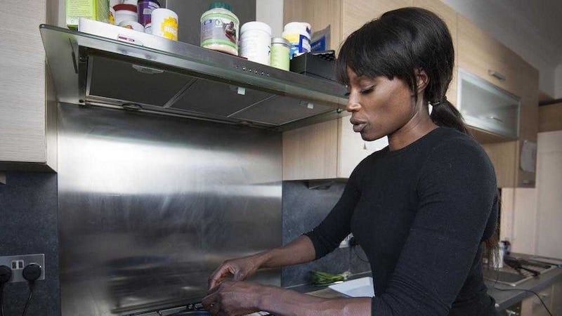 Former model and television cook Lorraine Pascale in her kitchen 