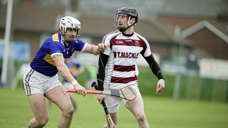 Brendan Rogers landed three points from play as Slaughtneil saw off Portaferry in Sunday&#39;s Ulster Club SHC semi-final at Corrigan Park. Picture by Hugh Russell 
