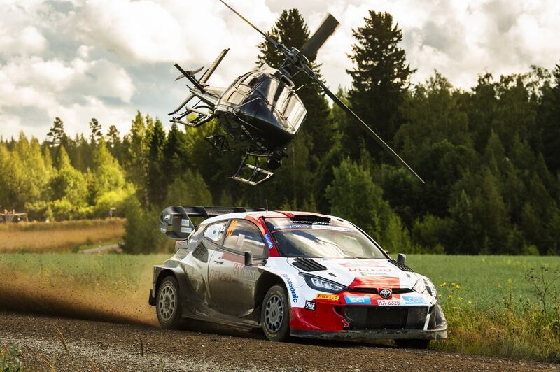 Katsuta and Johnston pictured at August's Rally Finland